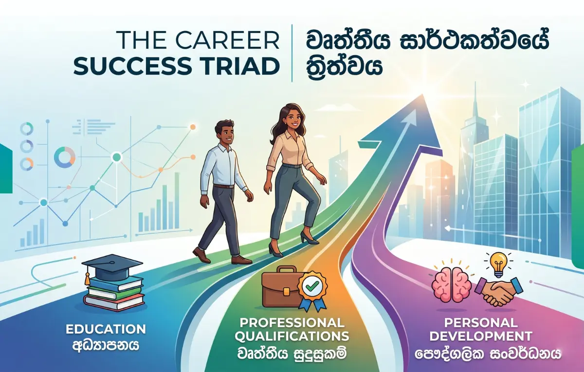 සාර්ථක වෘත්තීය ගමනක රහස: අධ්‍යාපනය, වෘත්තීය සුදුසුකම් සහ පෞද්ගලික සංවර්ධනය සමබර කරගන්නේ කෙසේද?